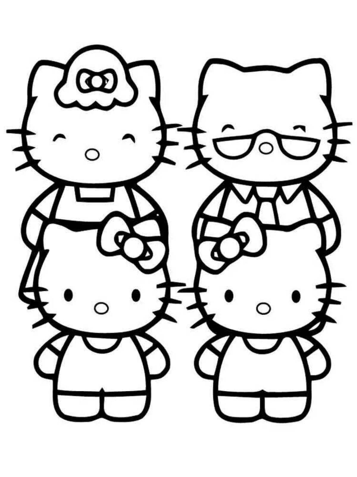 Cute hello kitty and her friends coloring book