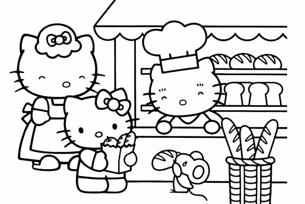 Coloring book blissful hello kitty and her friends