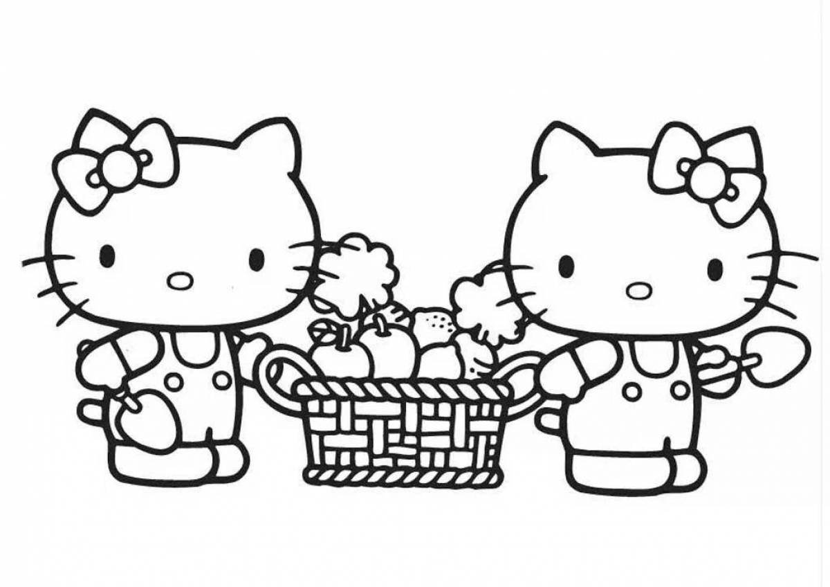 Glowing coloring hello kitty and her friends