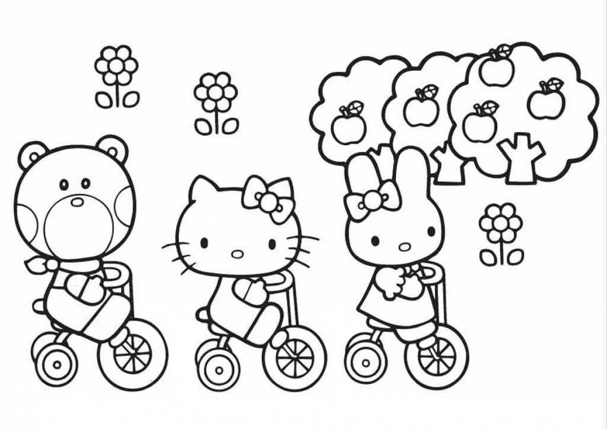 Joyful hello kitty and her friends coloring book