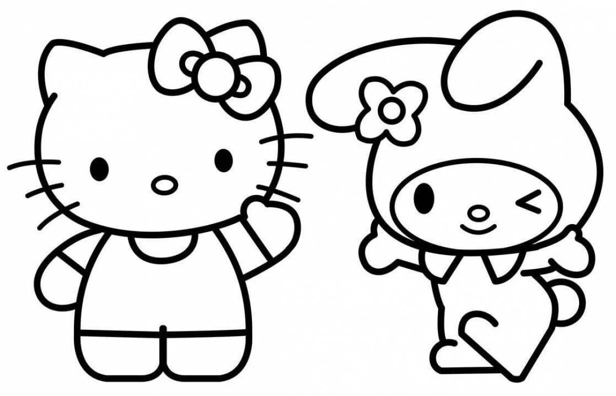 Violent coloring hello kitty and her friends