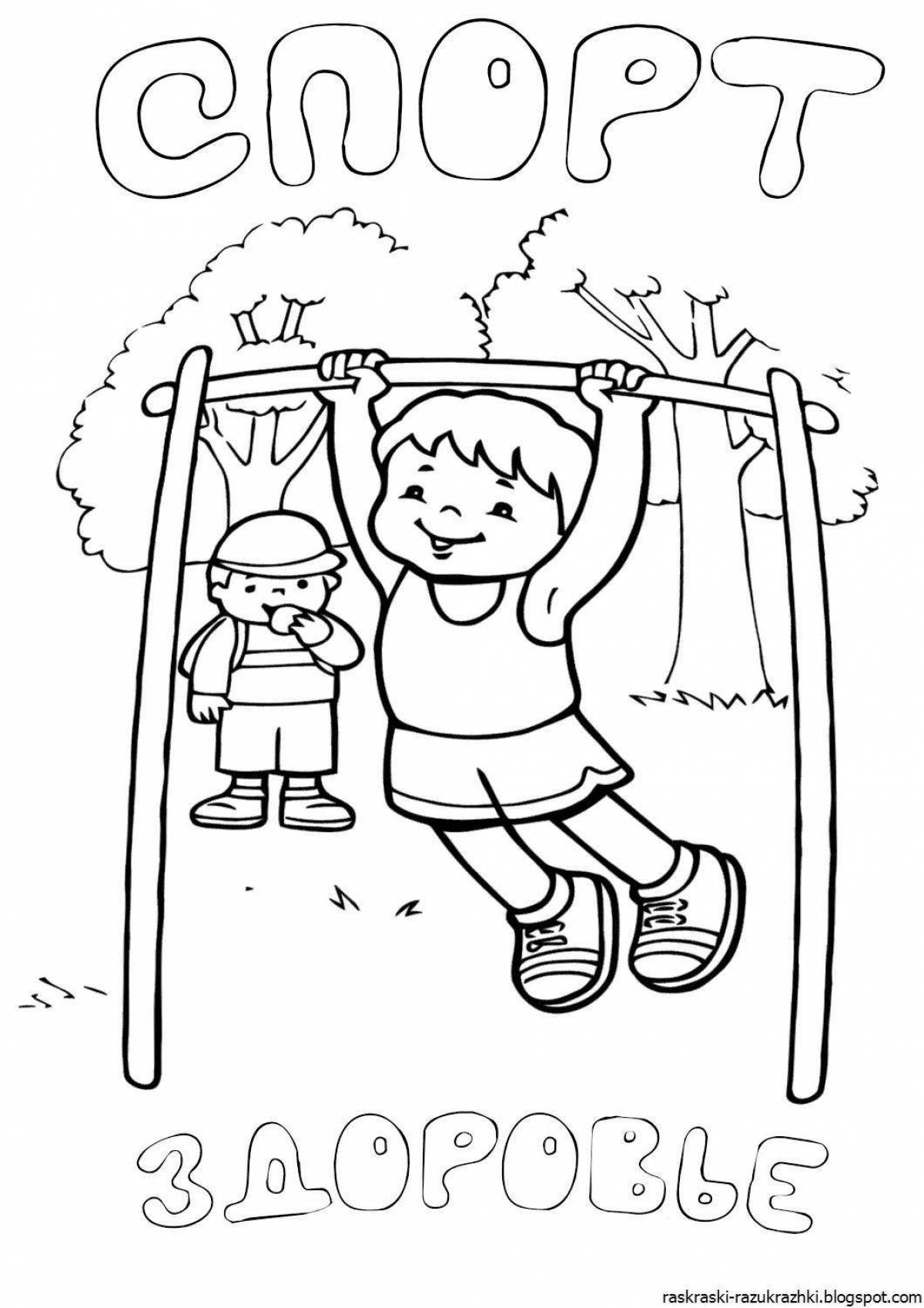 Attractive class 3 healthy lifestyle coloring page