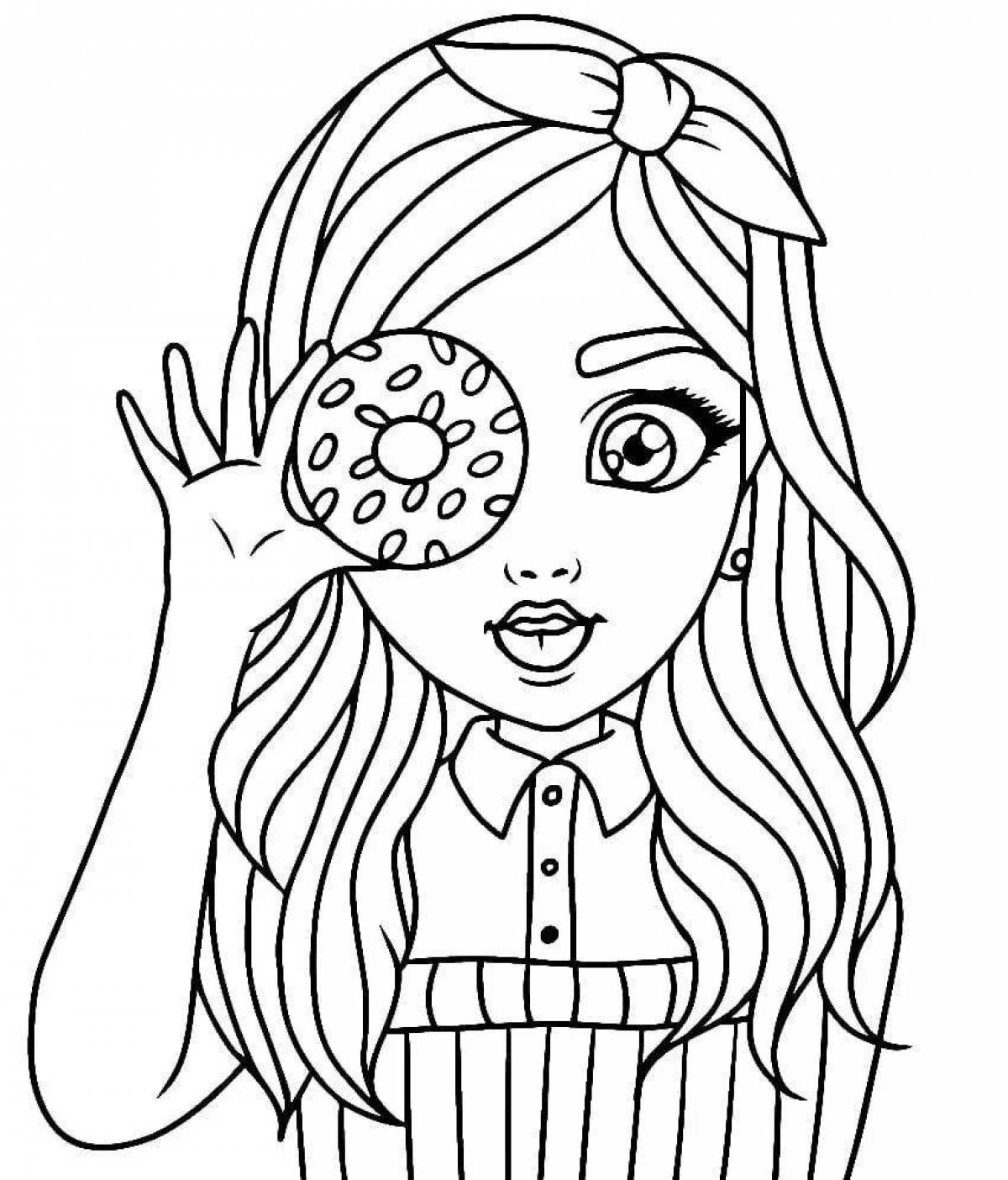 Elegant coloring book for girls 15-16 years old