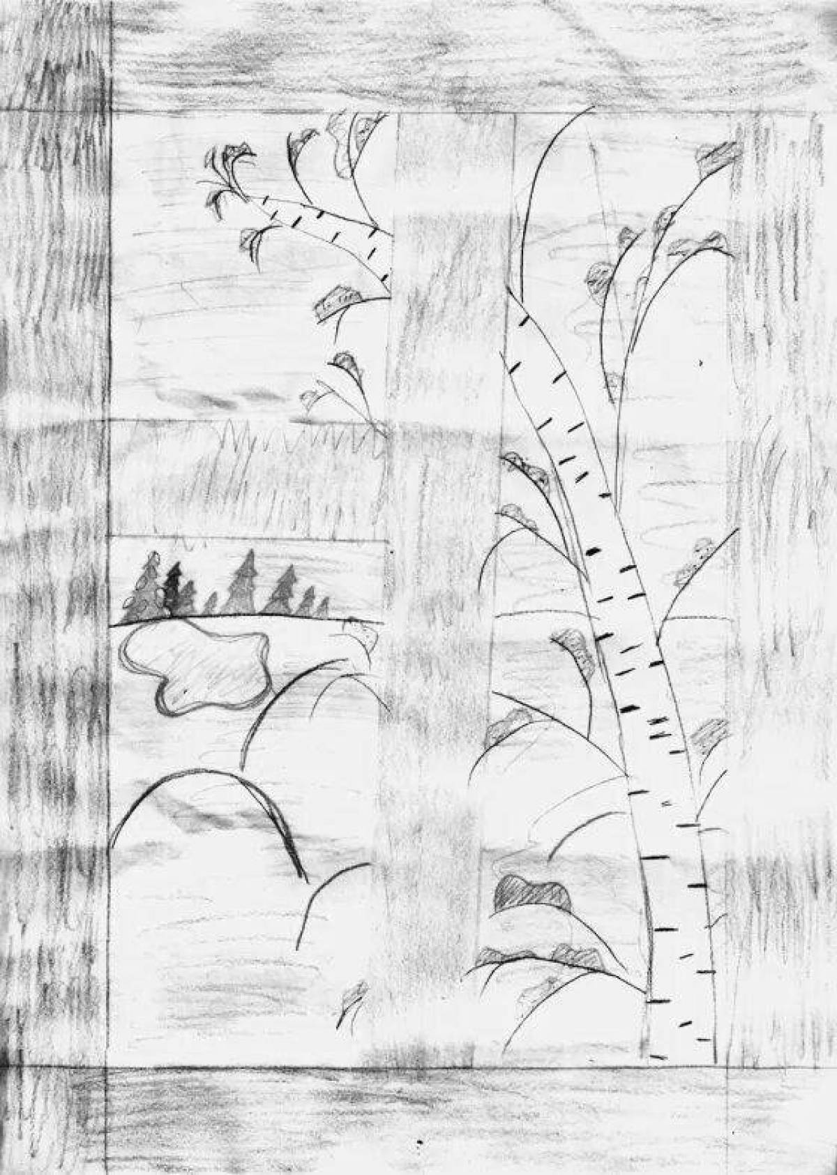 Exquisite white birch under my window