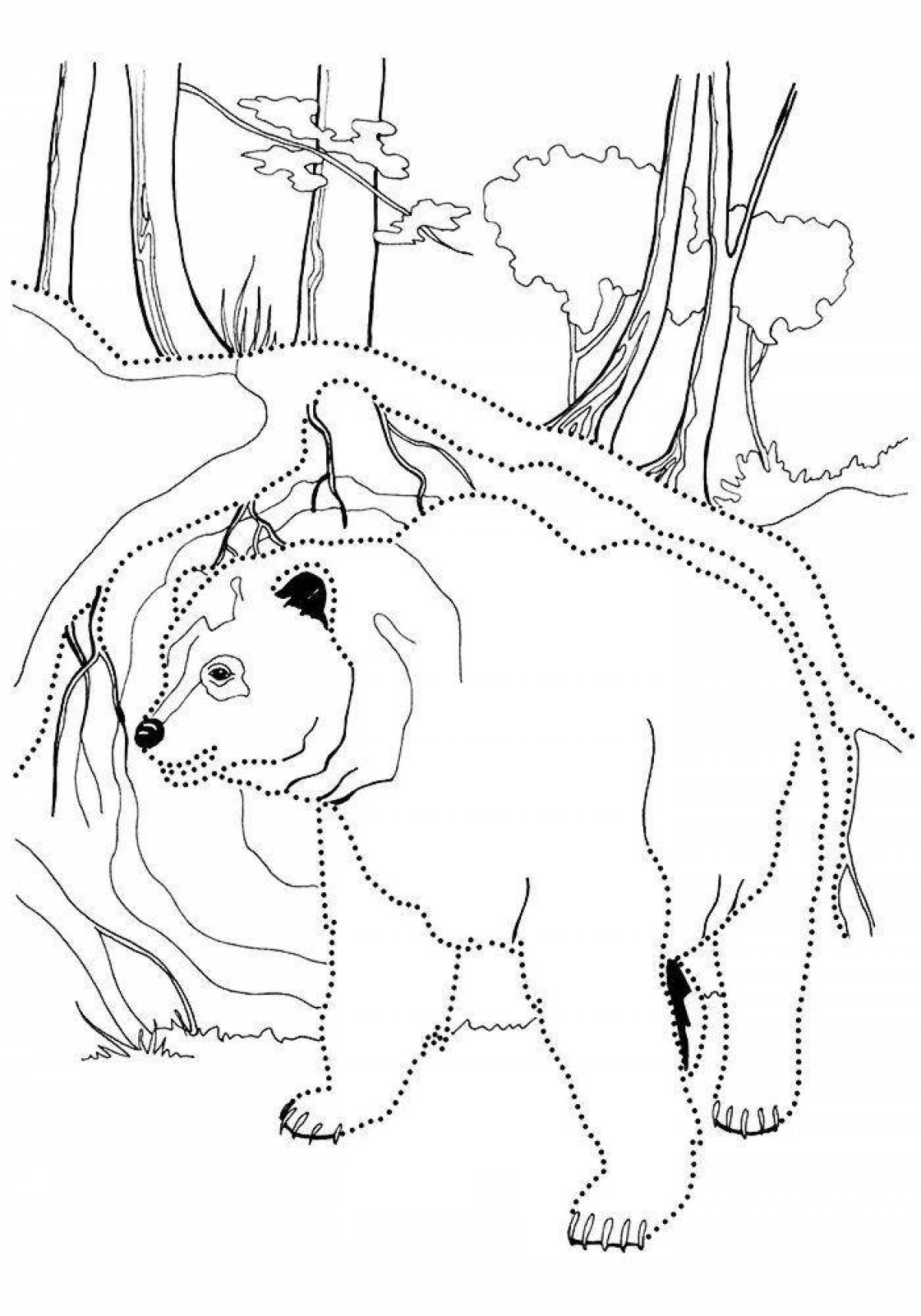 Serene coloring book for kids wild animals in winter
