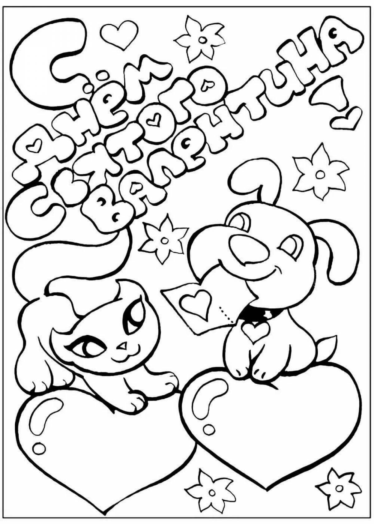 Funny valentine's day coloring book