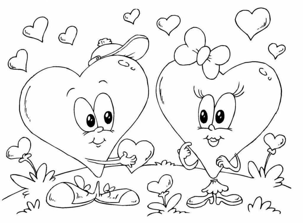 Color explosion valentines day coloring book
