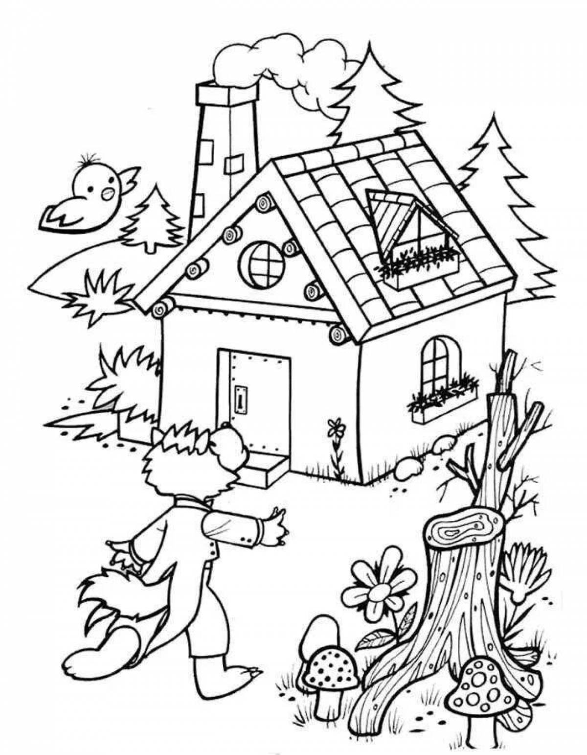 Dreamy forest house coloring book