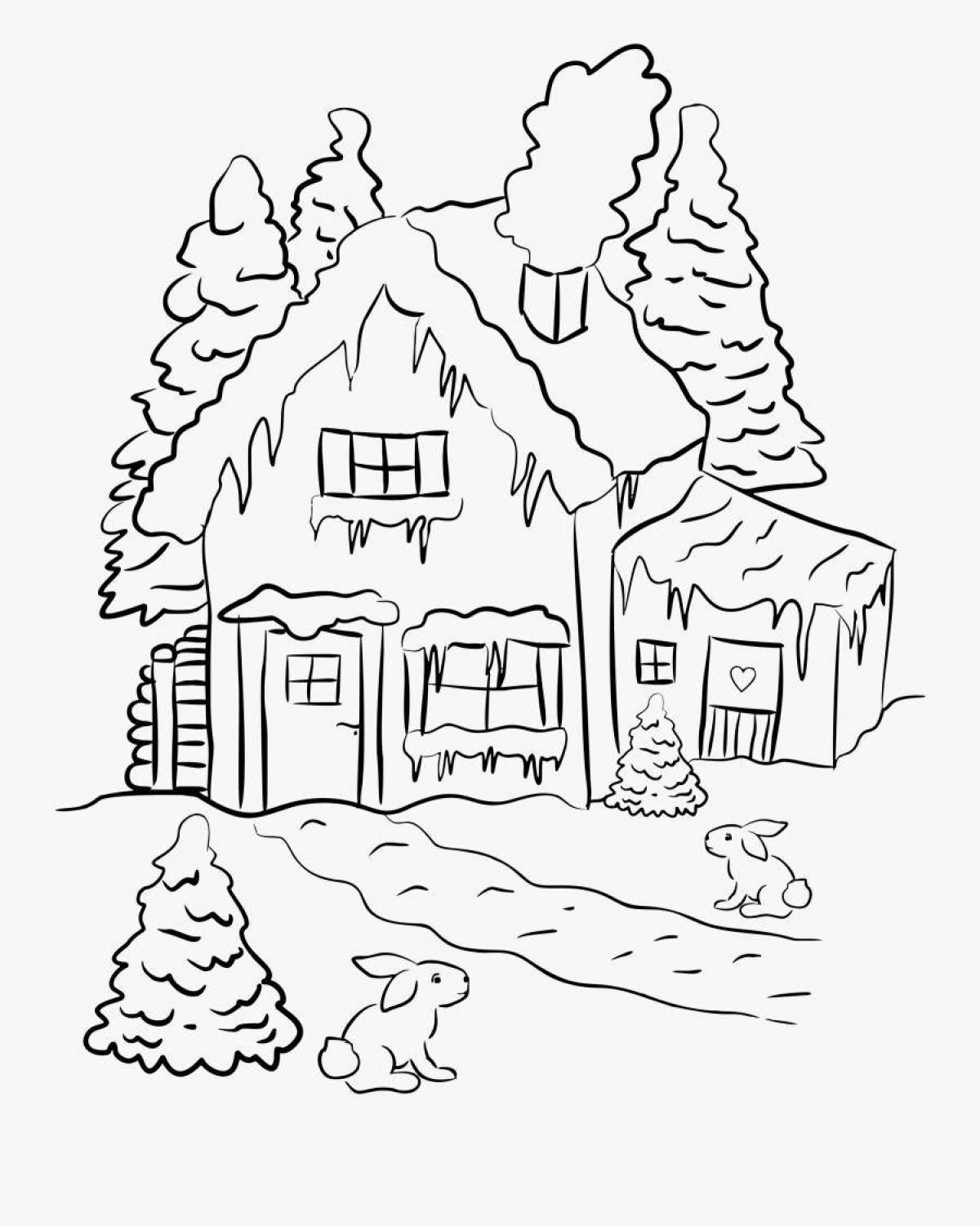 Great forest house coloring book