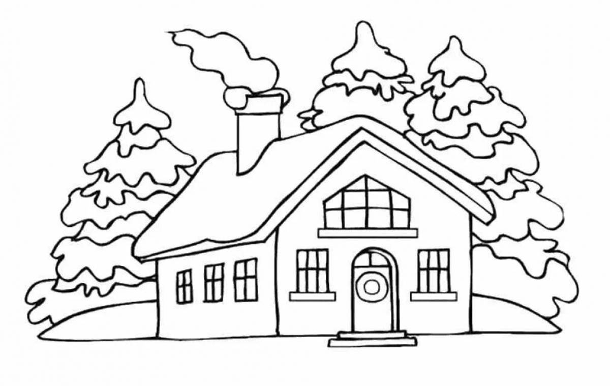 Wonderful forest house coloring book