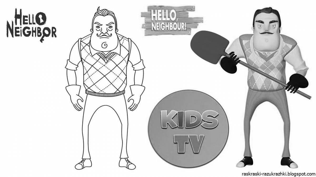 Photo Crazy hello neighbor coloring book