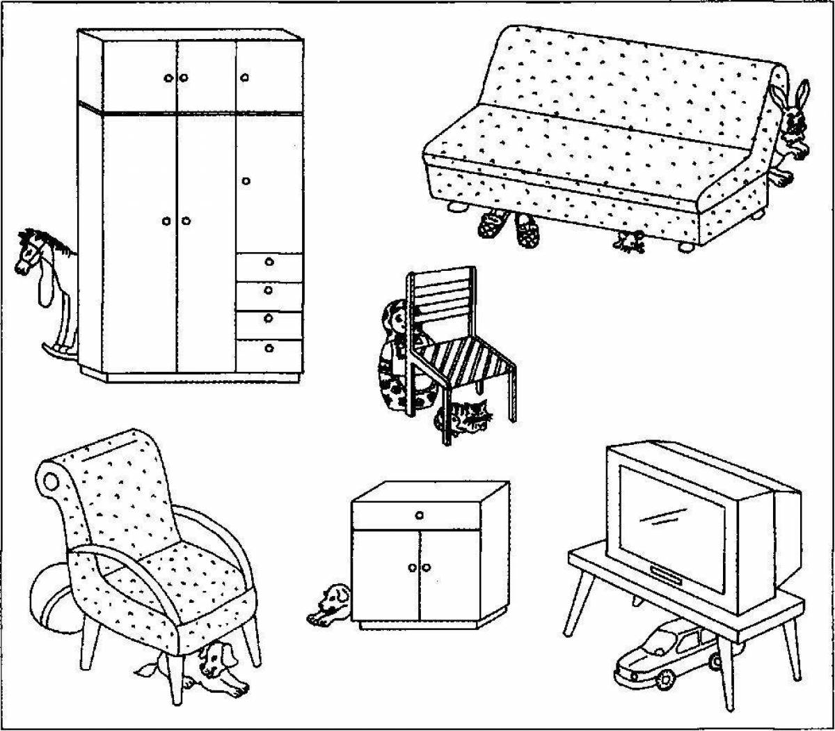 Fun furniture coloring for the elderly