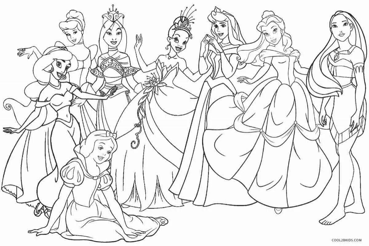 Exquisite princess coloring pages