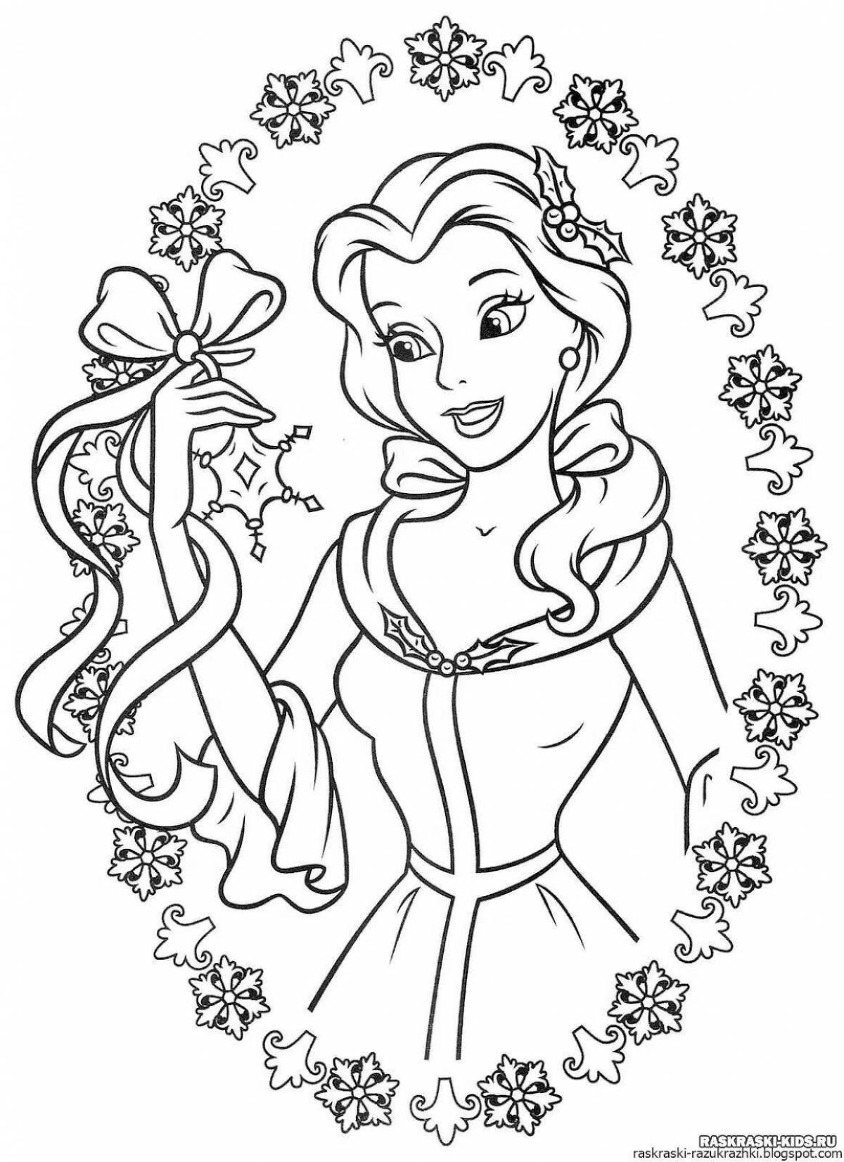 Colorful princesses coloring pages