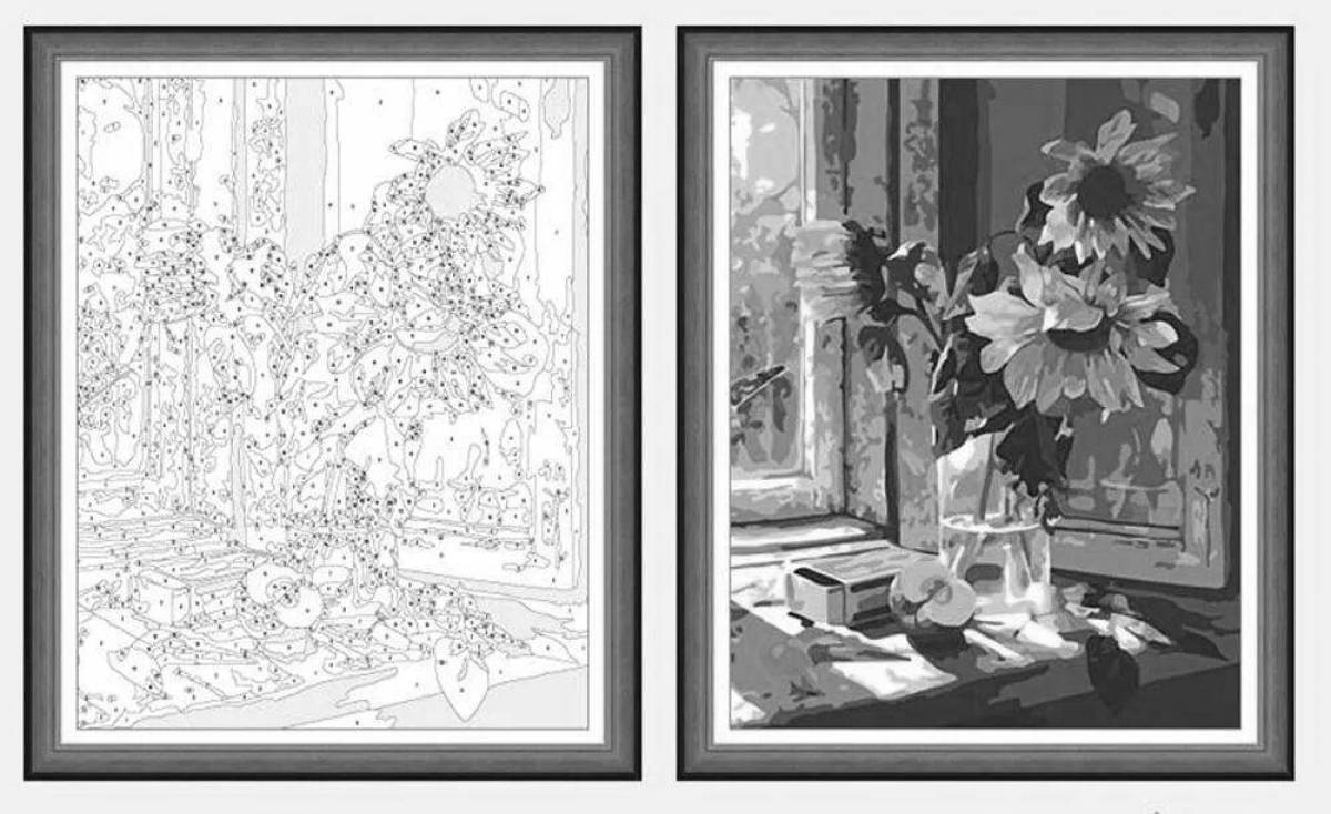 Attractive coloring two pictures online shop