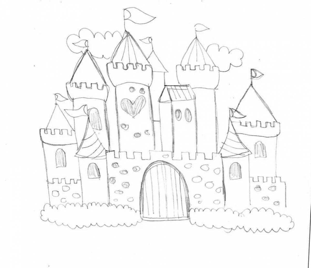 Great coloring fairy palace drawing