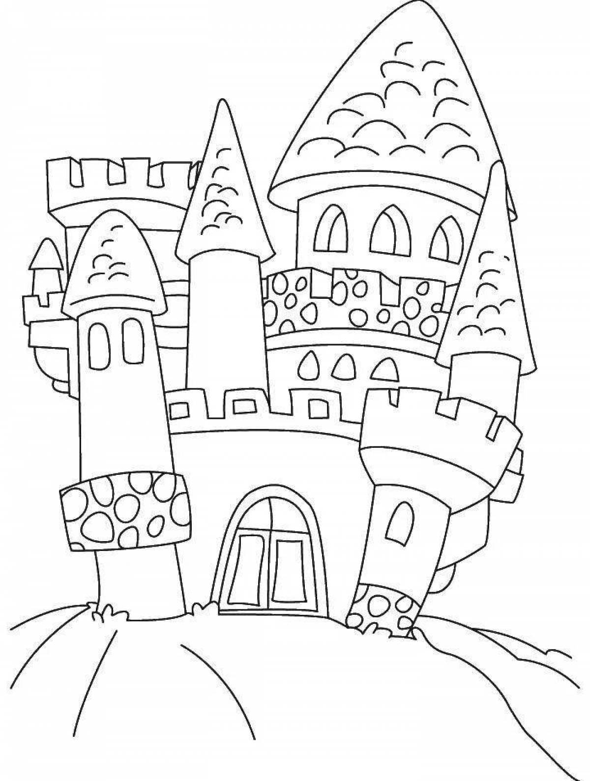 Radiant coloring page fairy palace drawing