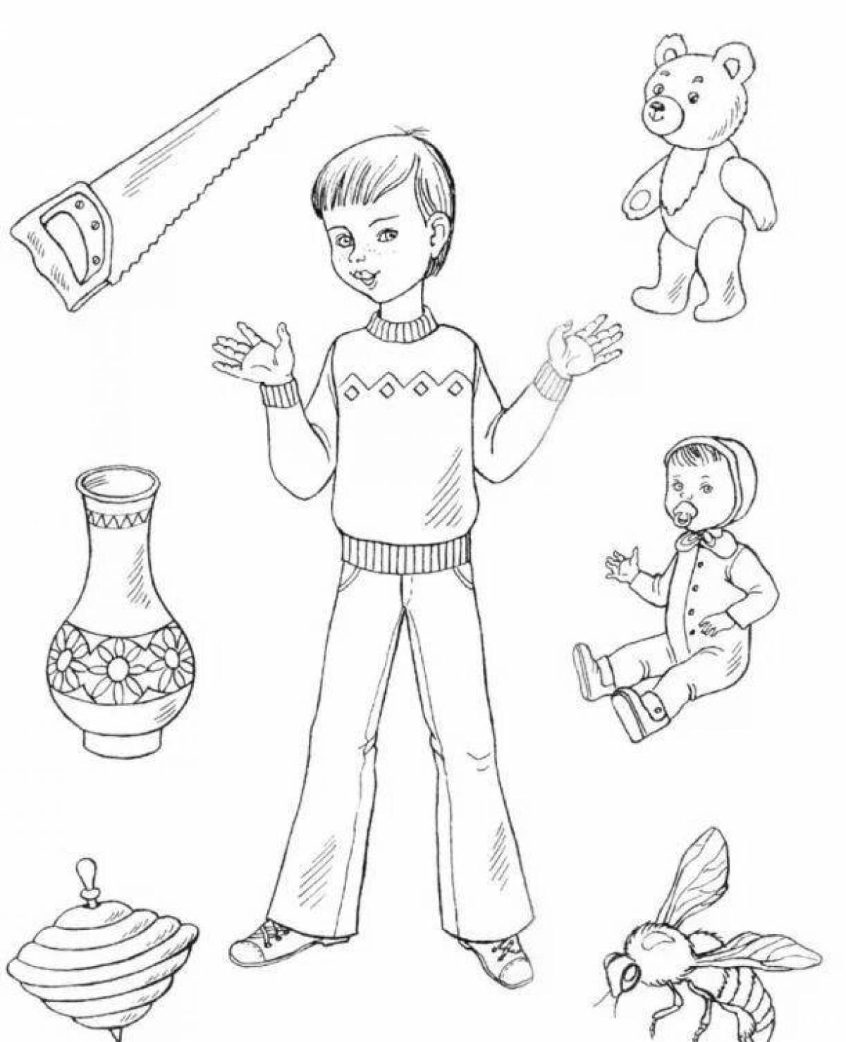 Color-lively back to school sound l speech therapy coloring page