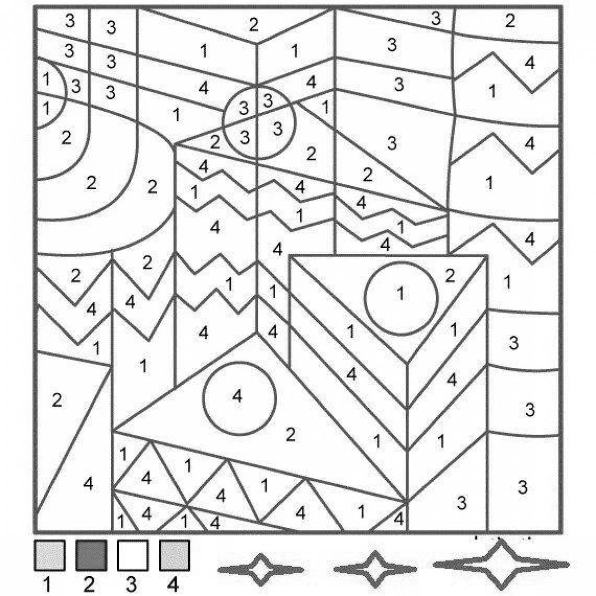 Fun coloring game by numbers and cells