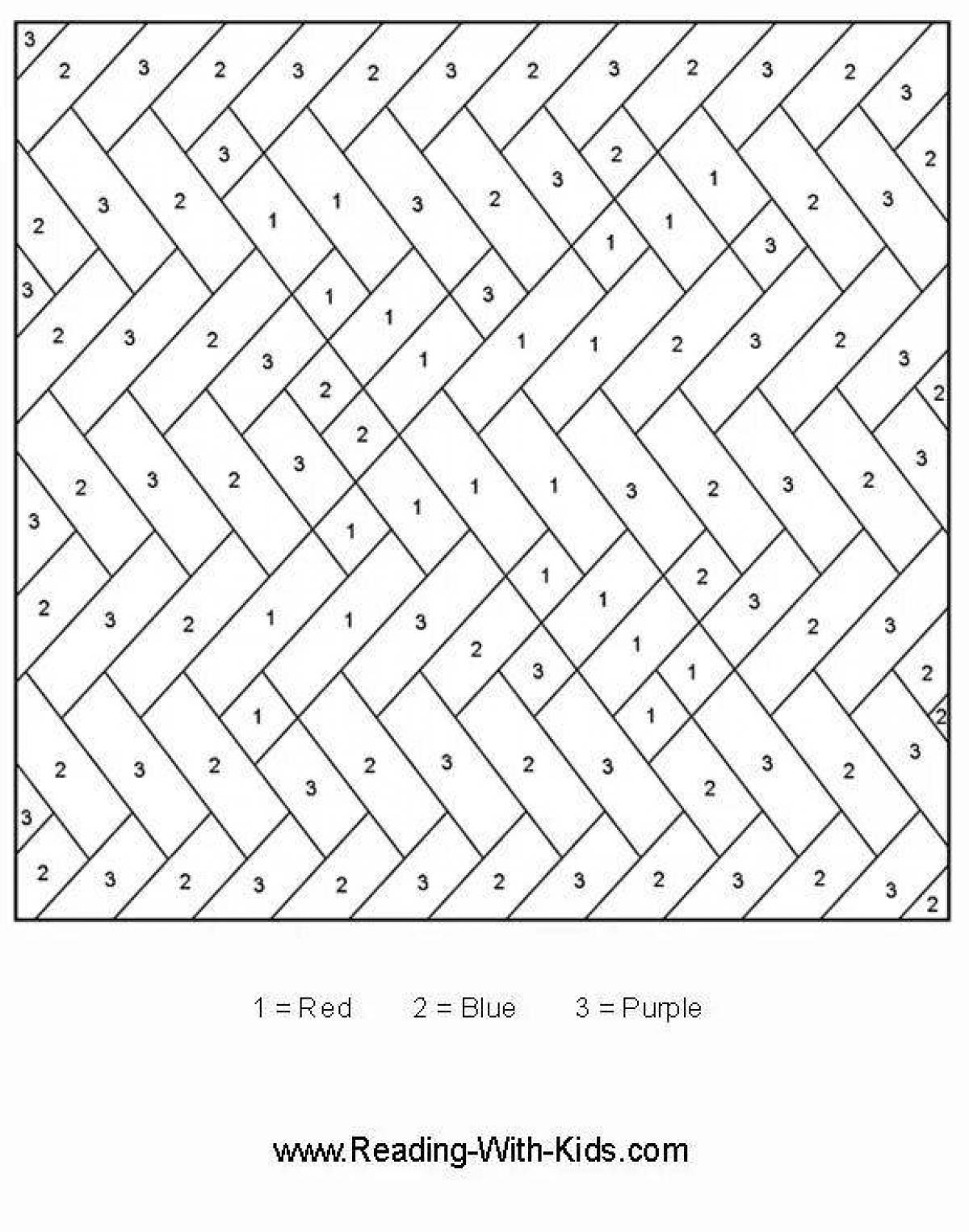 Complex coloring game by numbers and cells