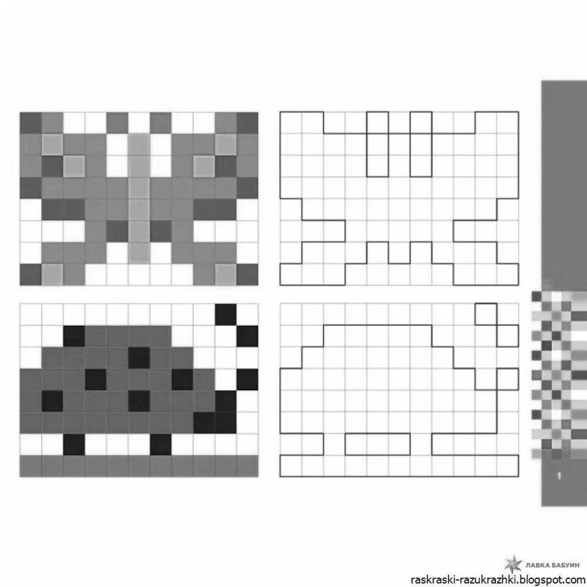 Creative coloring game by numbers and cells