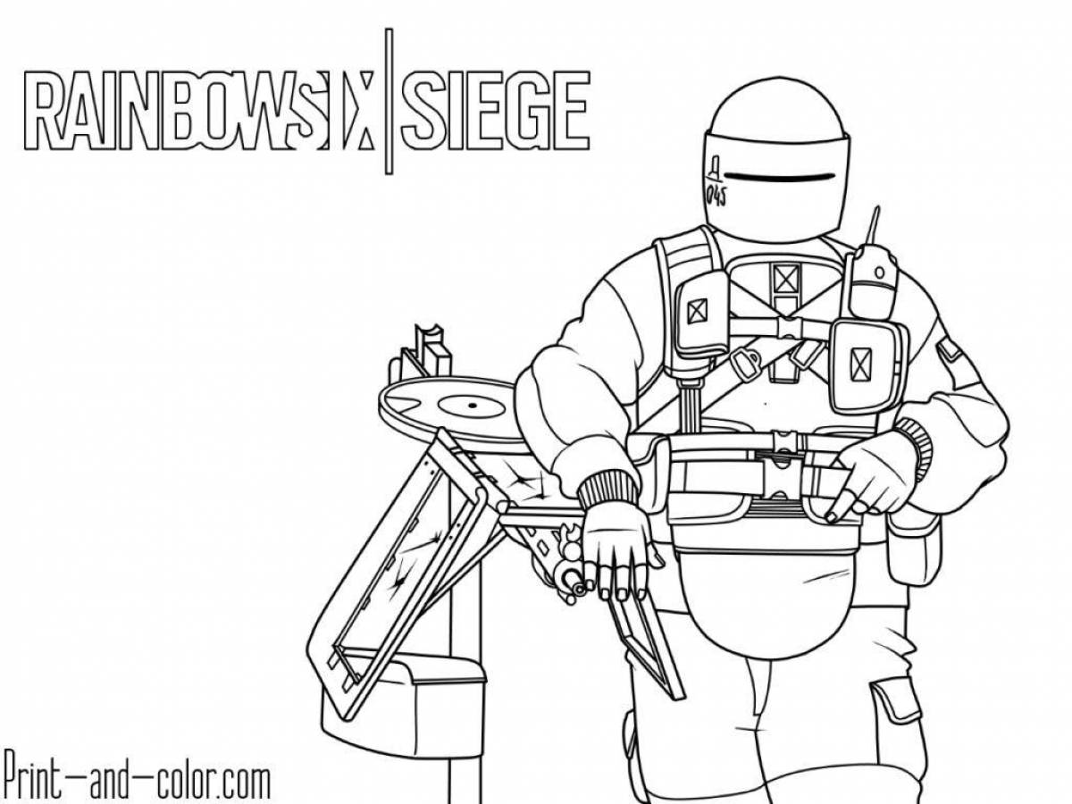 Saboteur rainbow six siege weapon glowing coloring page