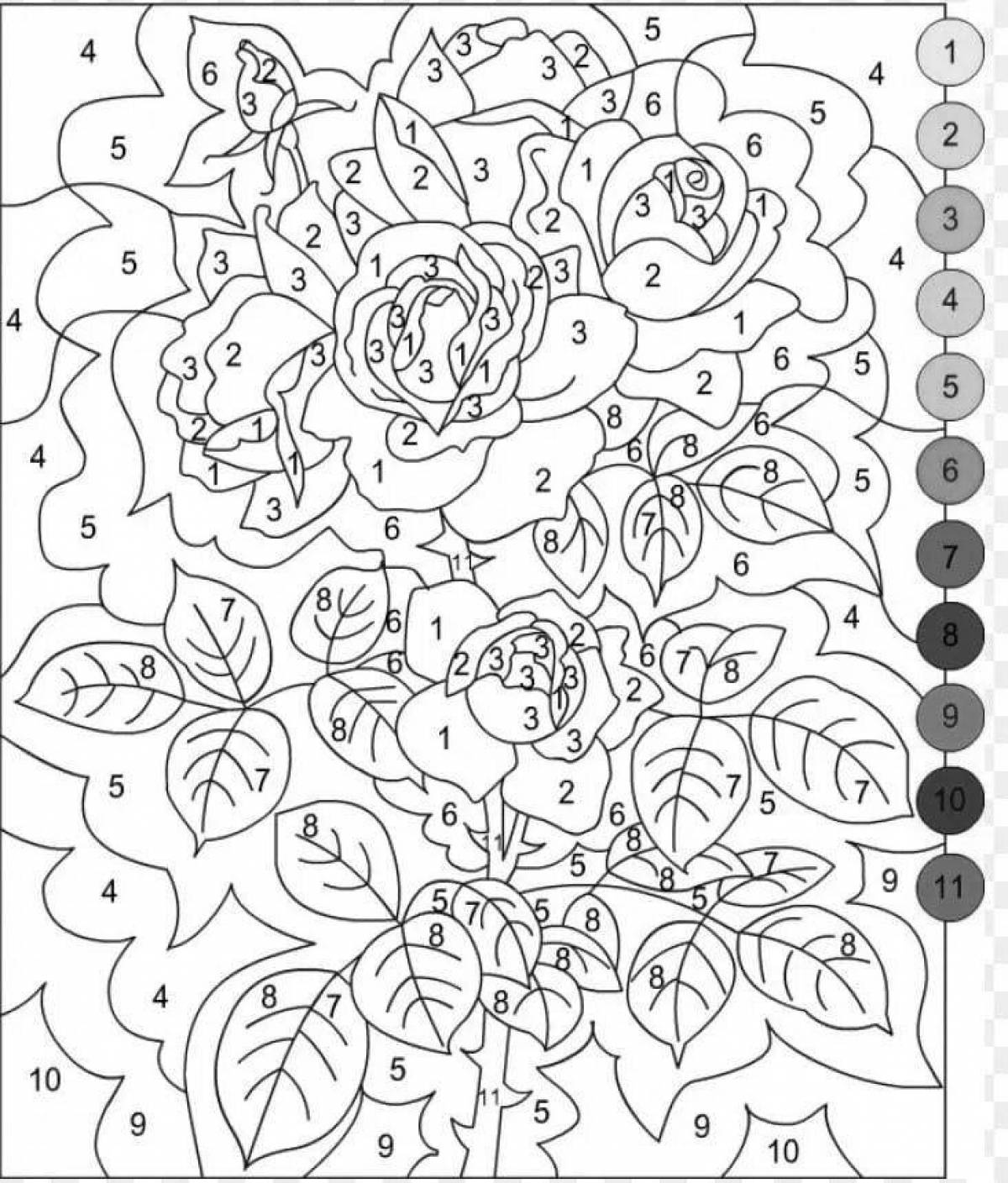 Color by number coloring book