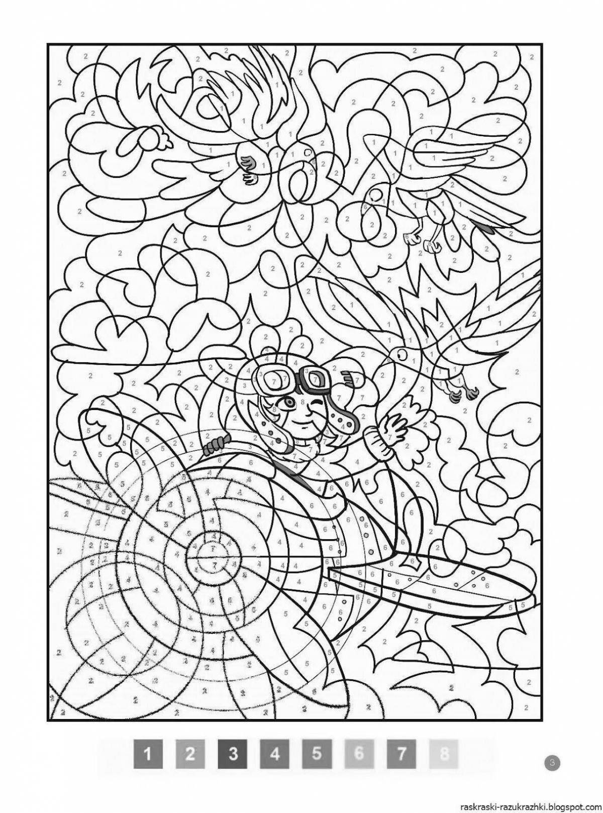 Colorful fun coloring by numbers