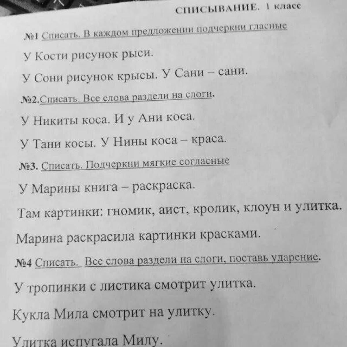 Bright marina with a book to highlight soft consonants Grade 1