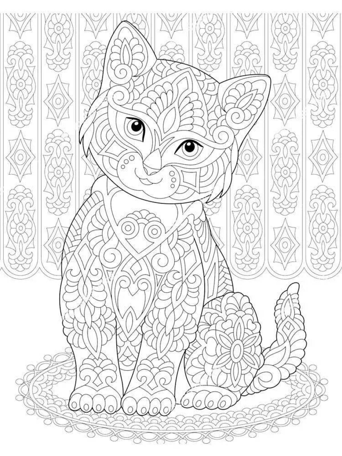Exquisite coloring for girls 12 years old - cats