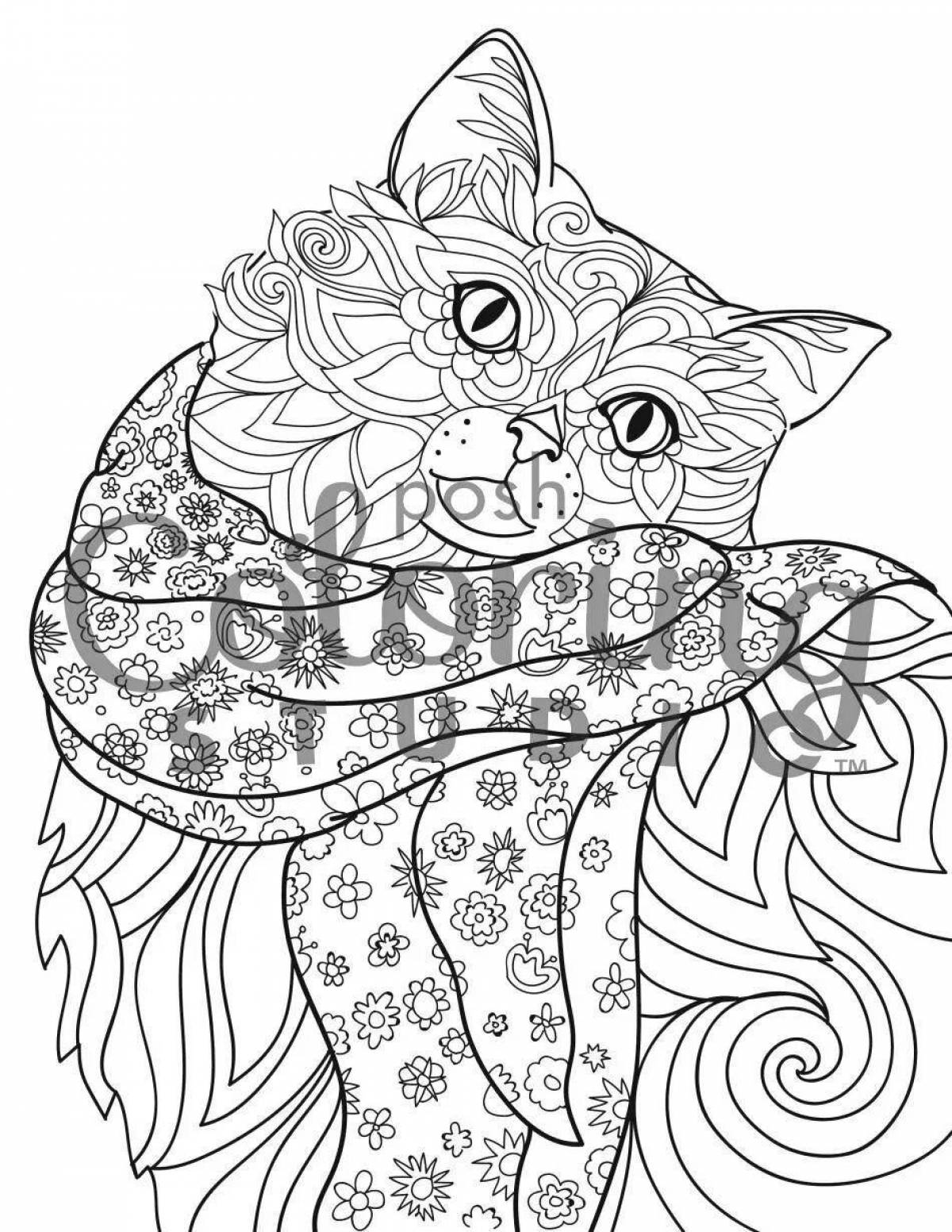 Elegant coloring book for girls 12 years old - cats