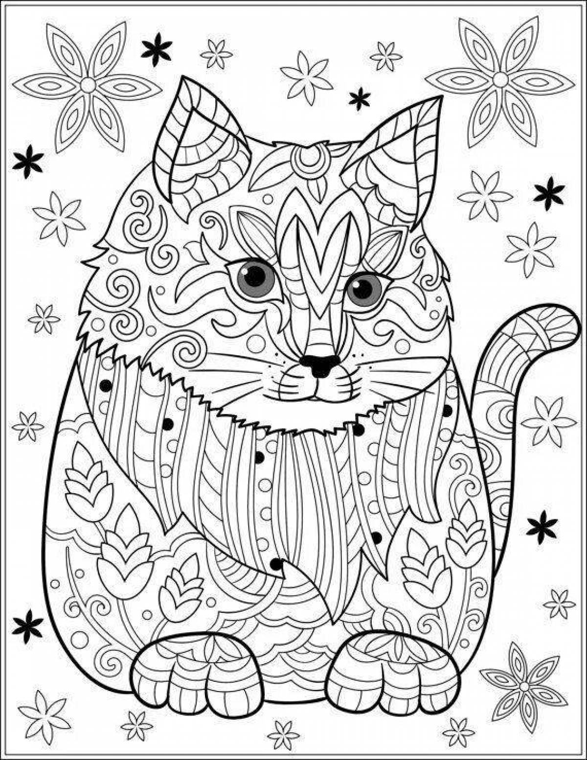 Буйная раскраска для девочек 12 лет - кошки