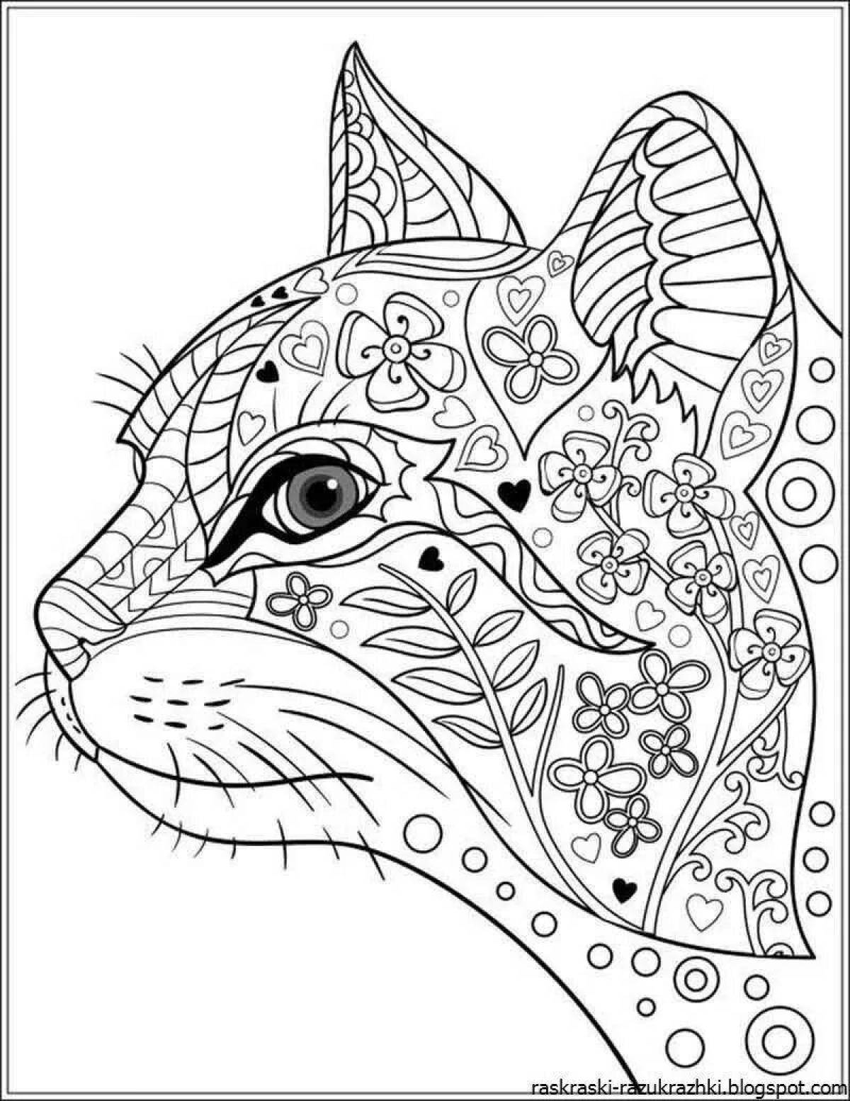 Dazzling coloring book for girls 12 years old - cats