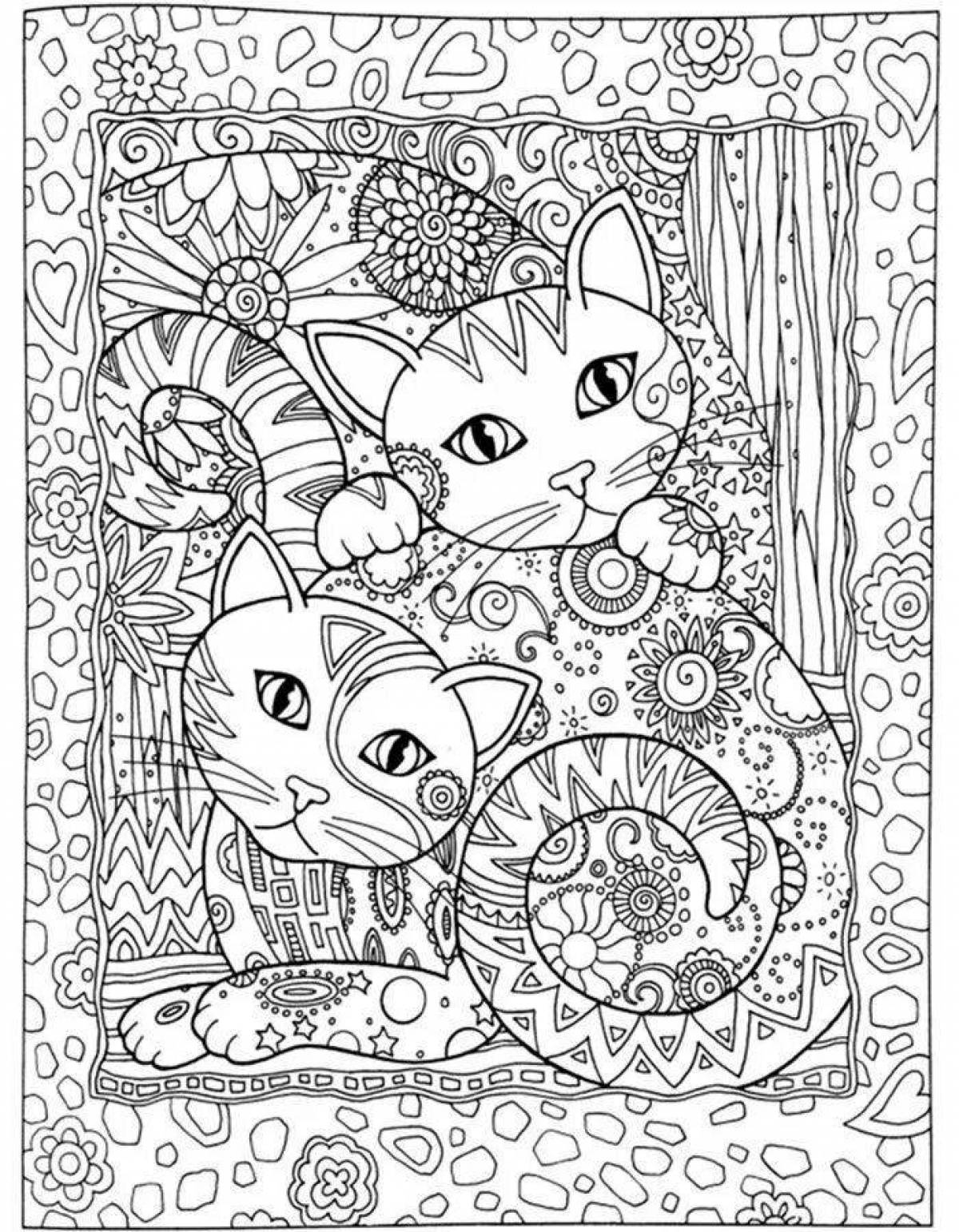 Exotic coloring book for girls 12 years old - cats