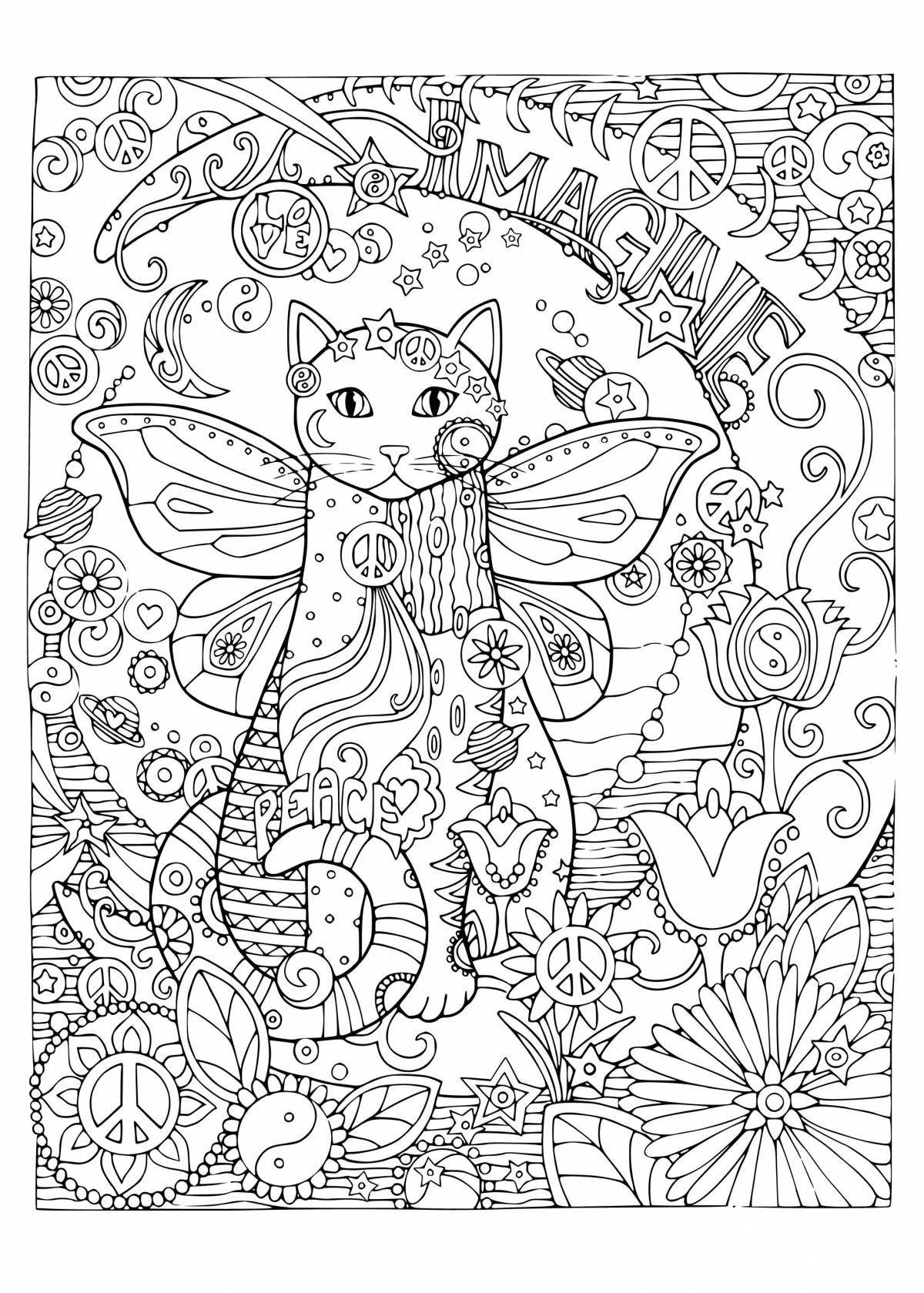 Delightful coloring book for girls 12 years old - cats
