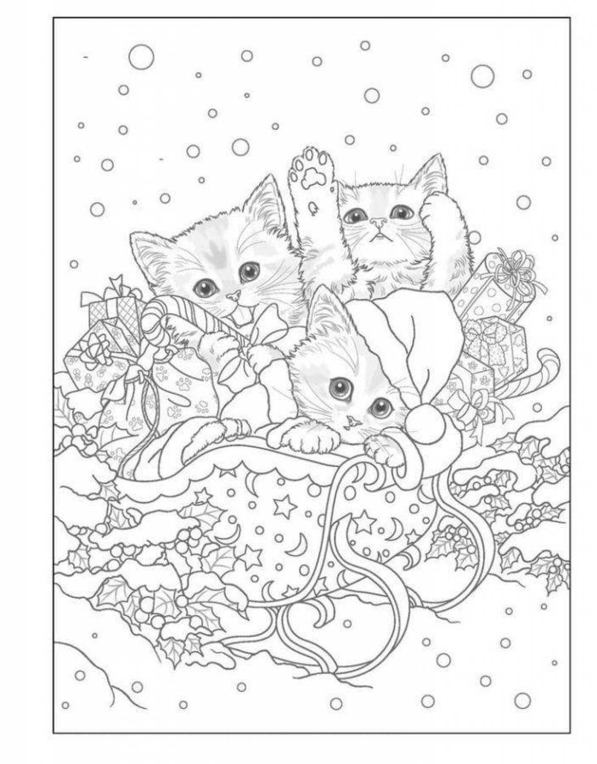 Glowing coloring pages for girls 12 years old - cats