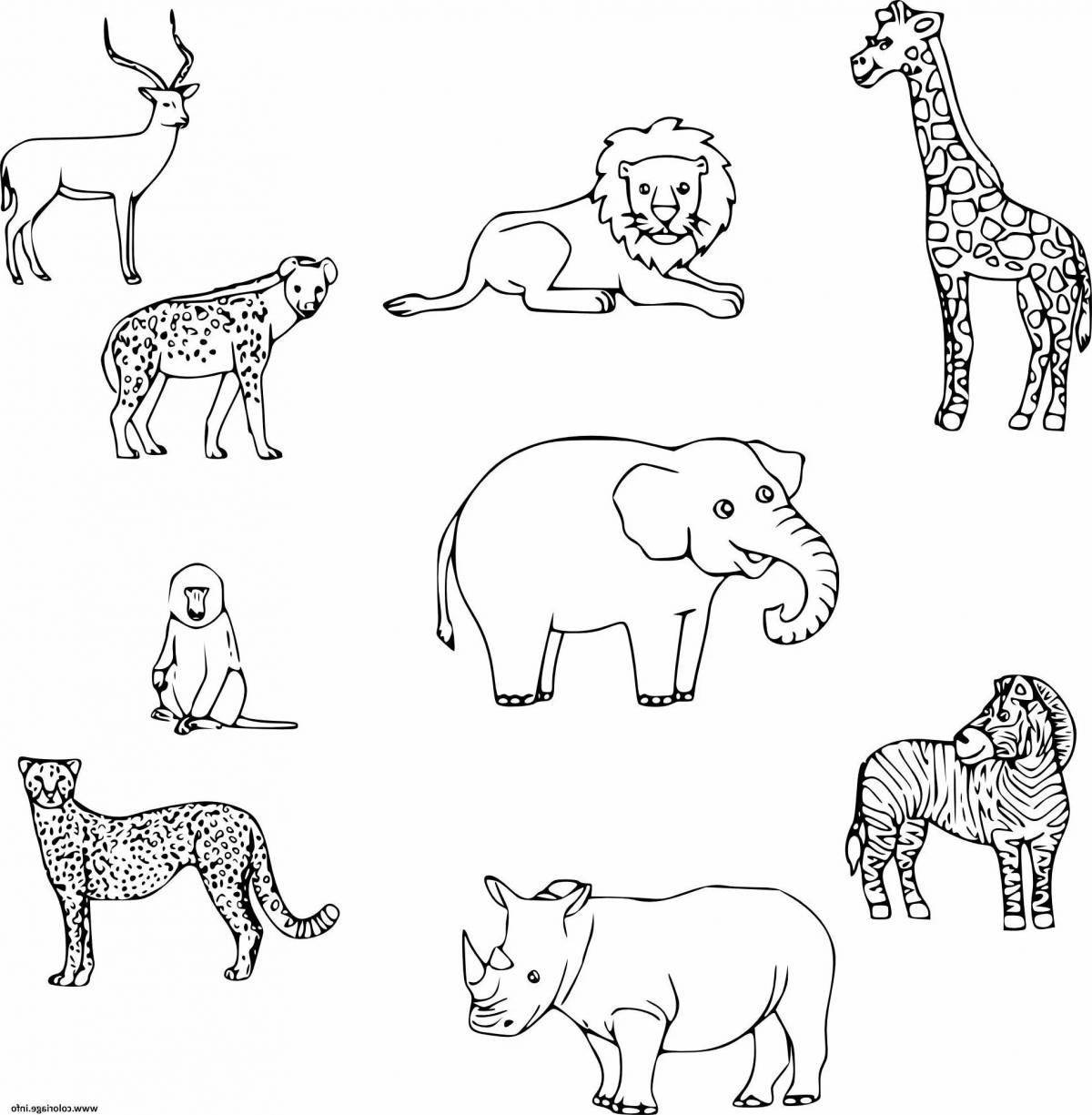 Exciting wild animal coloring page