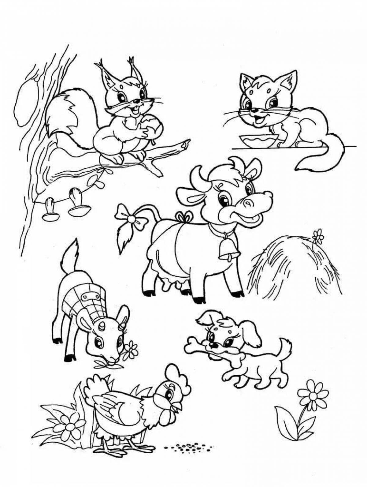 Adorable pet coloring page