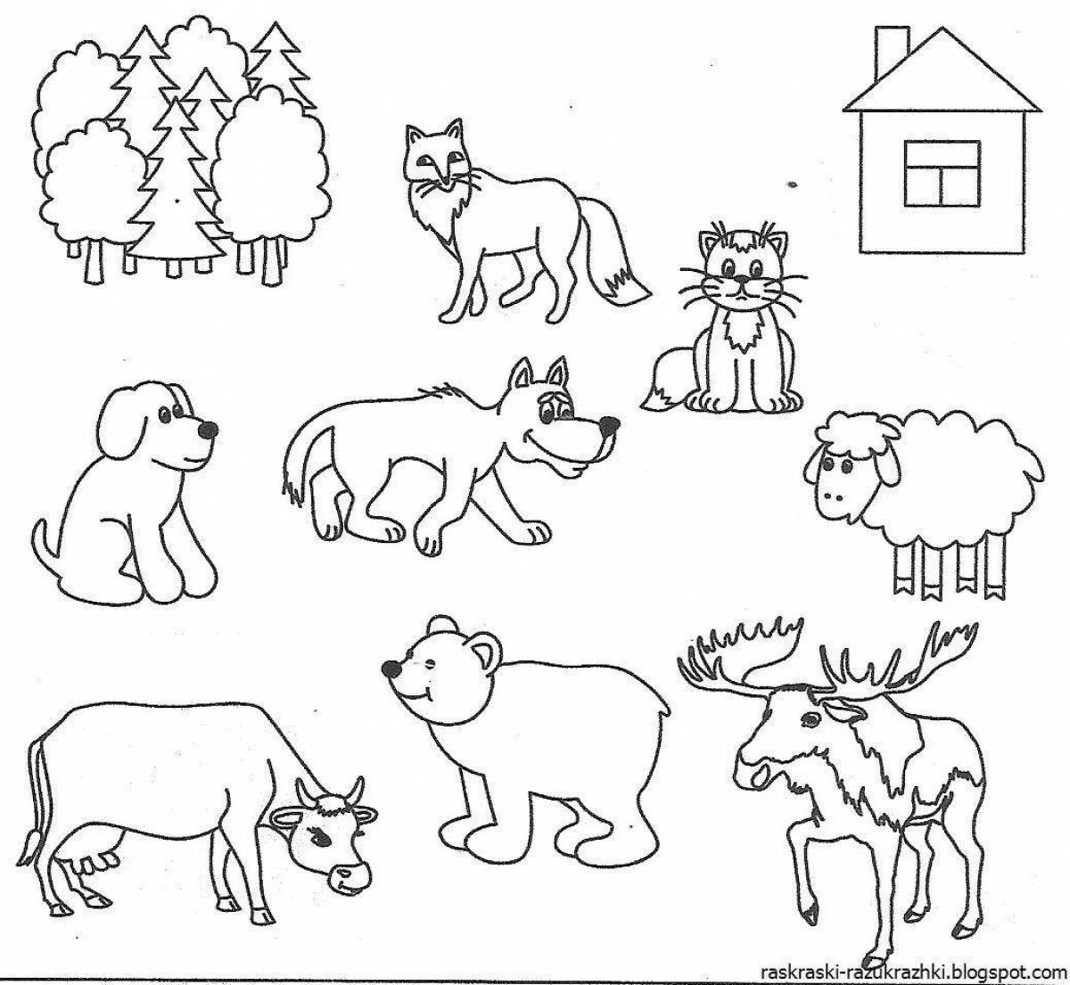 Joyful pet coloring page