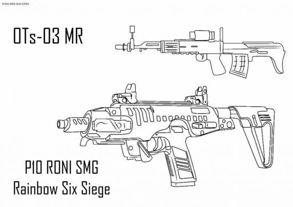 Раскраска диверсант rainbow six siege на какое оружие