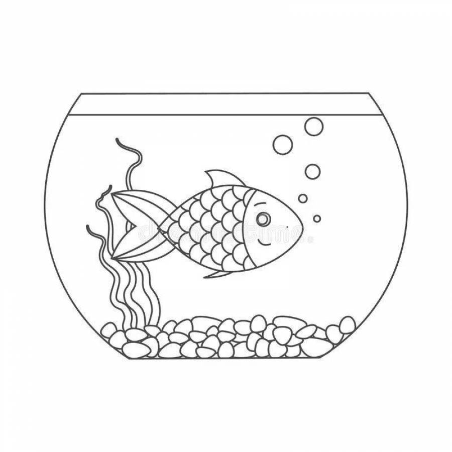 Аквариум с рыбками для раскрашивания