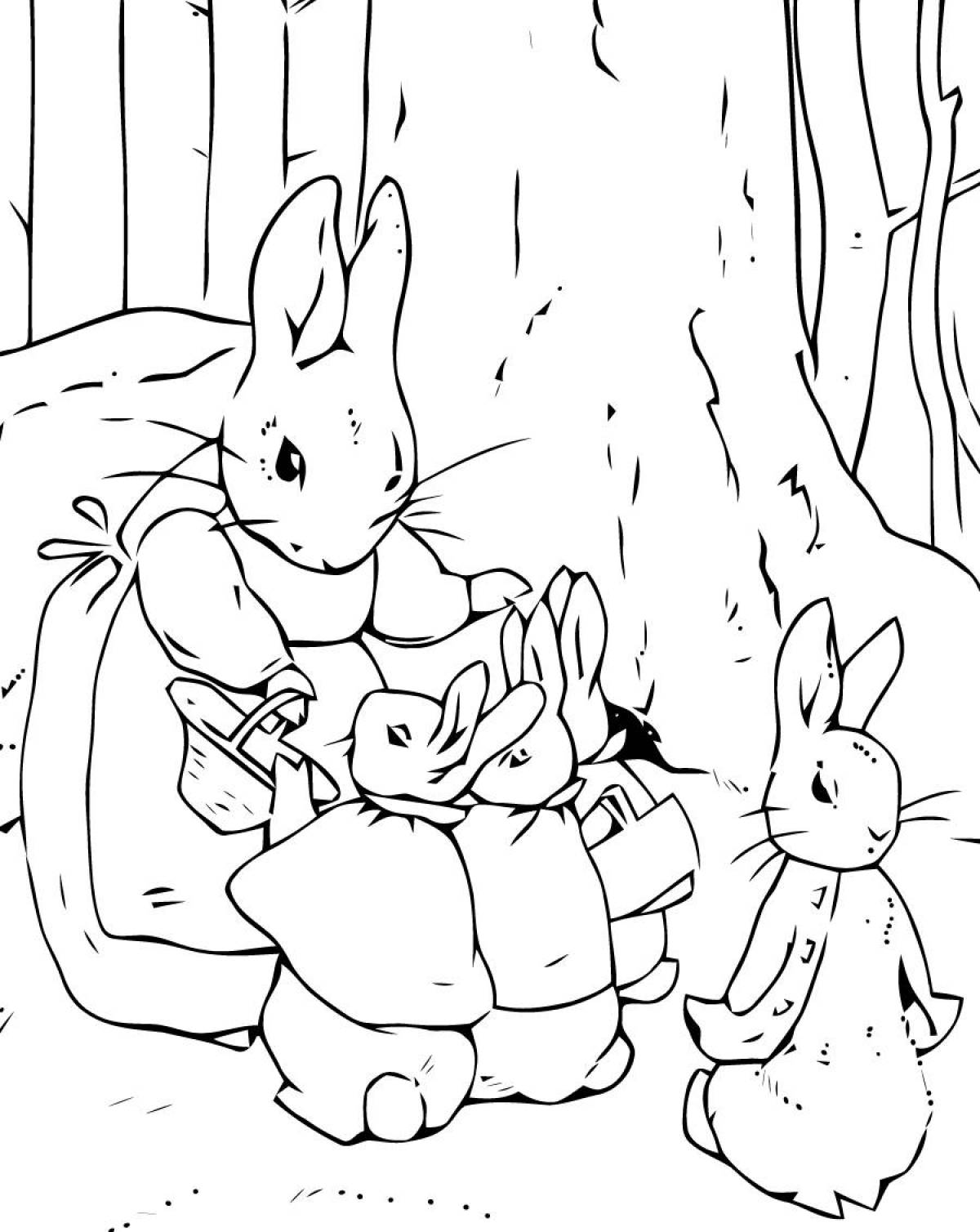 Заяц сказка рисунок. Кролик Питер раскраска. Peter Rabbit раскраска. Раскраска семья кроликов. Новогодний кролик раскраска для детей.