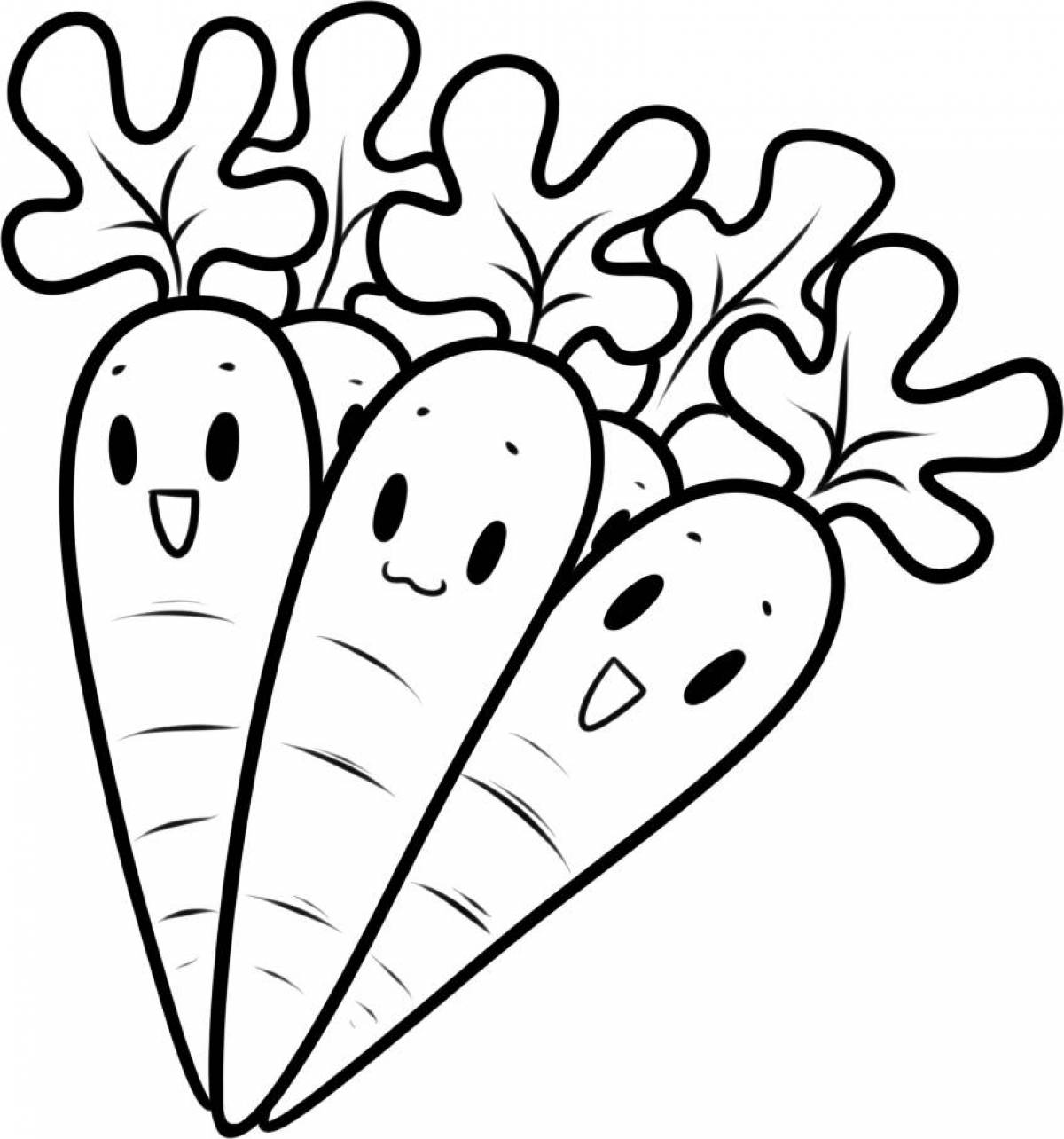 Морковка раскраска для детей