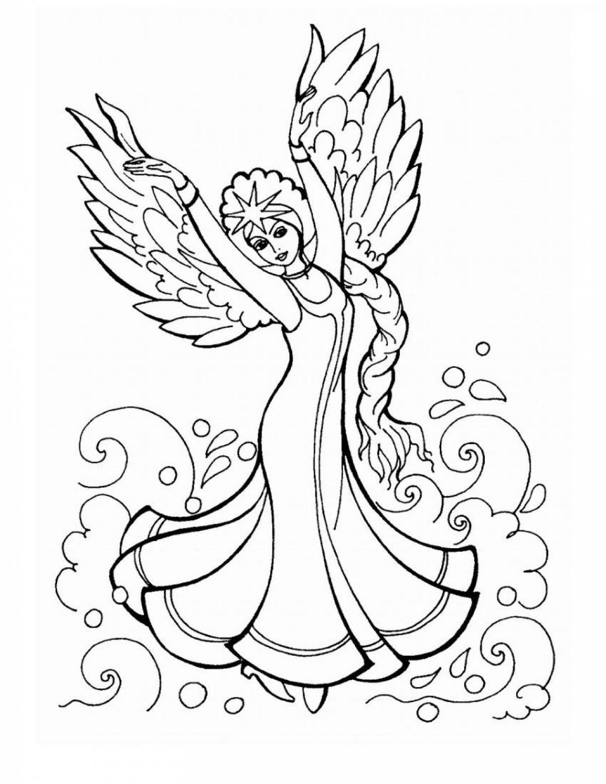 Coloring page princess - swan