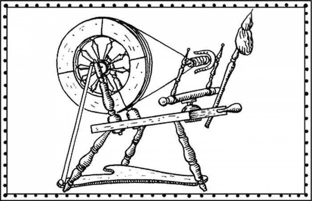 Рисунок веретена и прялки