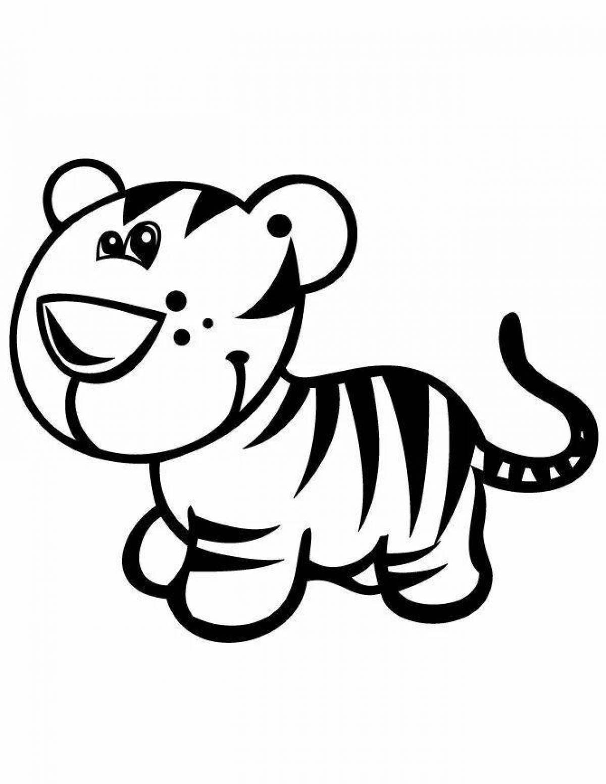 Тигр. Раскраска для малышей