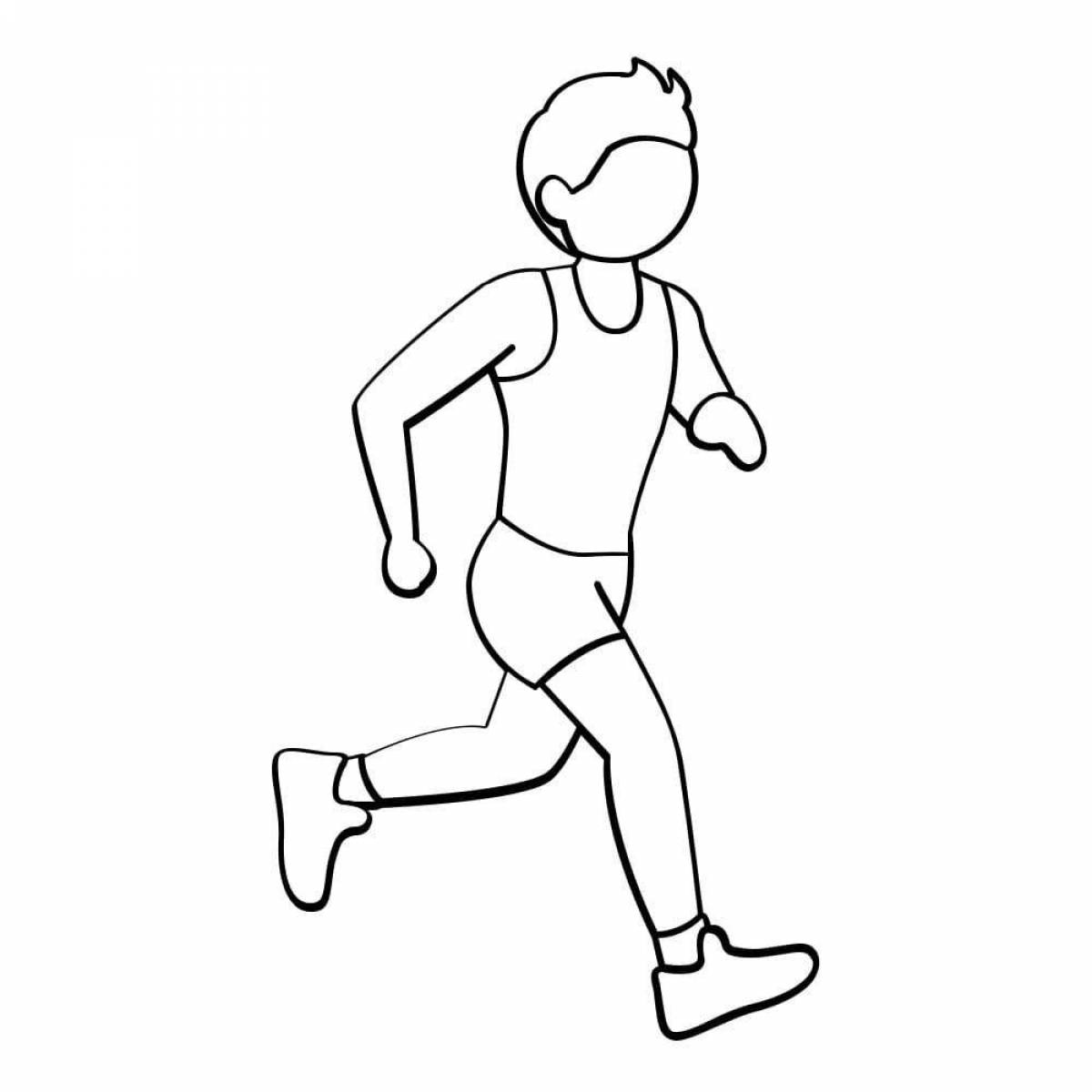Спортсмен в движении рисунок. Бег раскраска. Бег рисунок. Бегущий человек рисунок. Мальчик бежит рисунок.
