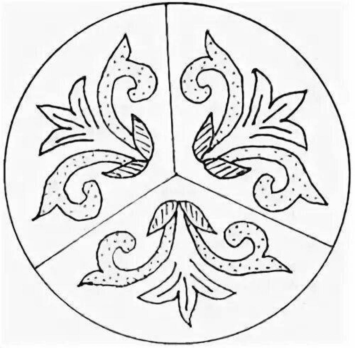 Татарский орнамент на тюбетейке раскраска