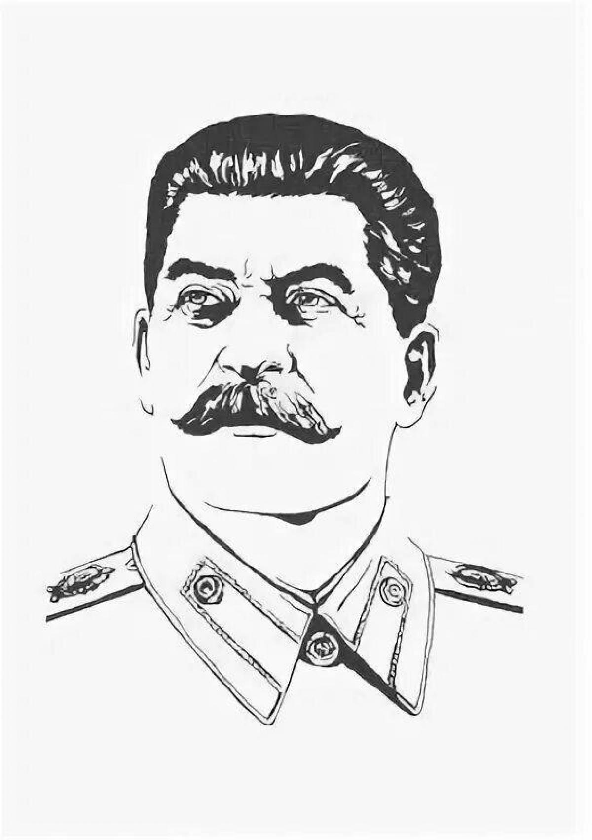 Сталин портрет черно белый