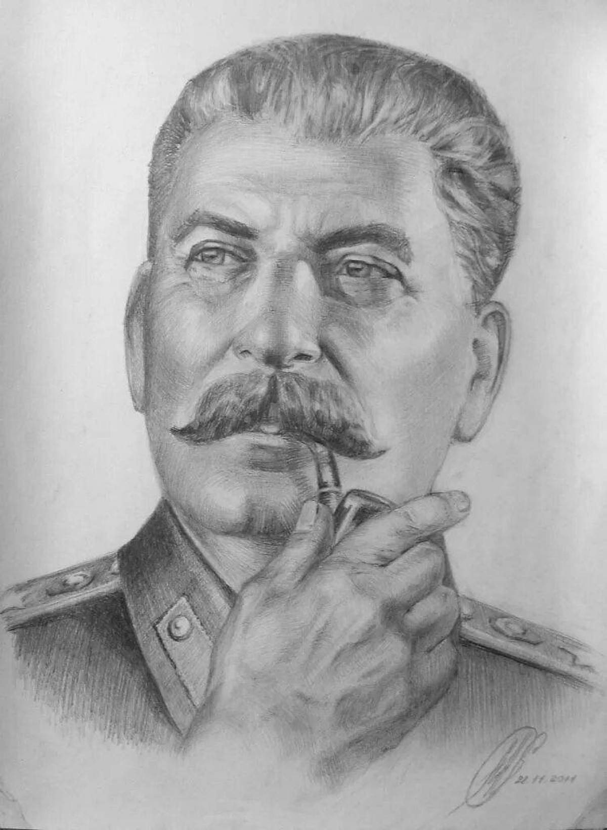 Иосиф Виссарионович Сталин портрет раскраска